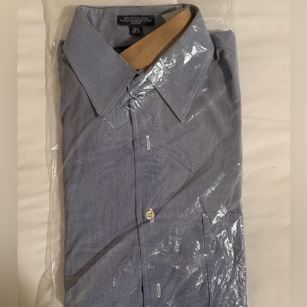 Tommy Hilfiger Men's Navy Checkered Dress Shirt